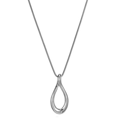 Designer silver oval twist necklace